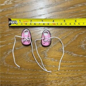 New Vintage Mini Pink Doll Tie Shoes/Sneakers, Baby Girl Shower, Gift Topper